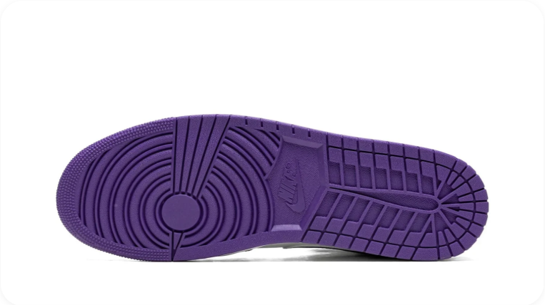 Air Jordan 1 Mid Sneakers – Black, White & Purple