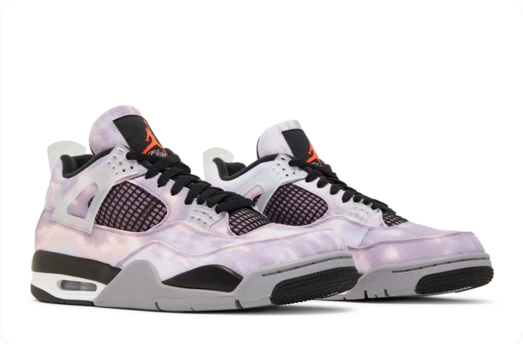 Air Jordan 4-Style Sneakers – Pastel Lavender, Pink & Black